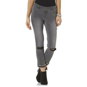 NWT Size 7 30x27 Deconstructed Cropped Jeans Gray